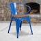 Flash Furniture Metal Chair with Arms, Blue CH-31270-BL-WD-GG - alternate 1