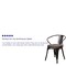 Flash Furniture Black Metal Chair with Arms CH-31270-BQ-WD-GG - alternate 5