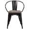 Flash Furniture Black Metal Chair with Arms CH-31270-BQ-WD-GG - alternate 6