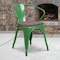 Flash Furniture Metal Chair with Arms, Green CH-31270-GN-WD-GG - alternate 1