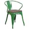 Flash Furniture Metal Chair with Arms, Green CH-31270-GN-WD-GG - alternate 5