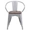 Flash Furniture Metal Chair with Arms, Silver CH-31270-SIL-WD-GG - alternate 6