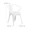 Flash Furniture Contemporary Chair, White Back, 21-1/2 in W 19" L 27-3/4" H, Integrated CH-31270-WH-GG - alternate 3