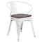 Flash Furniture Metal Chair with Arms, White CH-31270-WH-WD-GG - alternate 2