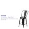 Flash Furniture 24" High Black Metal Counter Height Stool CH-31320-24GB-BK-GG - alternate 3