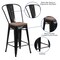 Flash Furniture Metal Counter Stool, 24", Black CH-31320-24GB-BK-WD-GG - alternate 5