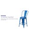 Flash Furniture 24" High Blue Metal Counter Height Stool w/ Back CH-31320-24GB-BL-GG - alternate 3