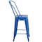 Flash Furniture 24" High Blue Metal Counter Height Stool w/ Back CH-31320-24GB-BL-GG - alternate 7