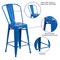 Flash Furniture 24" High Blue Metal Counter Height Stool w/ Back CH-31320-24GB-BL-GG - alternate 2