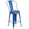 Flash Furniture Metal Counter Stool, 24", Blue, Weight Capacity: 500 lb. CH-31320-24GB-BL-WD-GG - alternate 3
