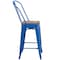 Flash Furniture Metal Counter Stool, 24", Blue, Weight Capacity: 500 lb. CH-31320-24GB-BL-WD-GG - alternate 2