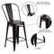 Flash Furniture 24" High Black/Gold Counter Height Stool w/ Back CH-31320-24GB-BQ-GG - alternate 2