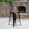 Flash Furniture Antique Metal Stool, 24", Black, Weight Capacity: 500 lb. CH-31320-24GB-BQ-WD-GG - alternate 1