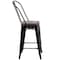 Flash Furniture Antique Metal Stool, 24", Black, Weight Capacity: 500 lb. CH-31320-24GB-BQ-WD-GG - alternate 4