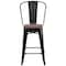 Flash Furniture Antique Metal Stool, 24", Black, Weight Capacity: 500 lb. CH-31320-24GB-BQ-WD-GG - alternate 10
