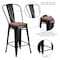 Flash Furniture Antique Metal Stool, 24", Black, Weight Capacity: 500 lb. CH-31320-24GB-BQ-WD-GG - alternate 7