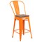 Flash Furniture Metal Counter Stool, 24", Orange, Seat Material: Wood CH-31320-24GB-OR-WD-GG - alternate 3
