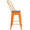Flash Furniture Metal Counter Stool, 24", Orange, Seat Material: Wood CH-31320-24GB-OR-WD-GG - alternate 5