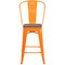 Flash Furniture Metal Counter Stool, 24", Orange, Seat Material: Wood CH-31320-24GB-OR-WD-GG - alternate 6
