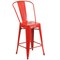 Flash Furniture 24" High Red Metal Counter Height Stool with Back CH-31320-24GB-RED-GG - alternate 2