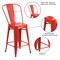 Flash Furniture 24" High Red Metal Counter Height Stool with Back CH-31320-24GB-RED-GG - alternate 3