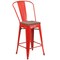Flash Furniture Metal Counter Stool, 24", Red, Caster Type: Plastic Glides CH-31320-24GB-RED-WD-GG - alternate 3