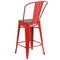 Flash Furniture Metal Counter Stool, 24", Red, Caster Type: Plastic Glides CH-31320-24GB-RED-WD-GG - alternate 5