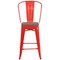 Flash Furniture Metal Counter Stool, 24", Red, Caster Type: Plastic Glides CH-31320-24GB-RED-WD-GG - alternate 6
