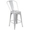 Flash Furniture 24" High Silver Metal Counter Height Stool w/Back CH-31320-24GB-SIL-GG - alternate 2