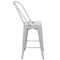 Flash Furniture 24" High Silver Metal Counter Height Stool w/Back CH-31320-24GB-SIL-GG - alternate 4