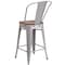 Flash Furniture Metal Counter Stool, 24", Silver CH-31320-24GB-SIL-WD-GG - alternate 7