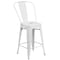 Flash Furniture 24" High White Metal Counter Height Stool w/Back CH-31320-24GB-WH-GG - alternate 6