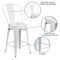 Flash Furniture 24" High White Metal Counter Height Stool w/Back CH-31320-24GB-WH-GG - alternate 4