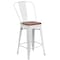 Flash Furniture Metal Counter Stool, 24", White, Weight Capacity: 500 lb. CH-31320-24GB-WH-WD-GG - alternate 4