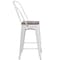 Flash Furniture Metal Counter Stool, 24", White, Weight Capacity: 500 lb. CH-31320-24GB-WH-WD-GG - alternate 5