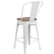 Flash Furniture Metal Counter Stool, 24", White, Weight Capacity: 500 lb. CH-31320-24GB-WH-WD-GG - alternate 2