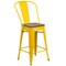 Flash Furniture Metal Counter Stool, 24", Yellow, Seat Material: Wood CH-31320-24GB-YL-WD-GG - alternate 4