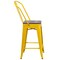 Flash Furniture Metal Counter Stool, 24", Yellow, Seat Material: Wood CH-31320-24GB-YL-WD-GG - alternate 2