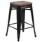 Flash Furniture 24" Black Backless Metal Stool CH-31320-24-BK-WD-GG - alternate 2