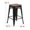 Flash Furniture 24" Black Backless Metal Stool CH-31320-24-BK-WD-GG - alternate 6
