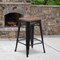Flash Furniture 24" Black Backless Metal Stool CH-31320-24-BK-WD-GG - alternate 1