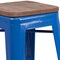 Flash Furniture Metal Counter Stool, 24", Blue, Seat Material: Wood CH-31320-24-BL-WD-GG - alternate 10