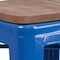 Flash Furniture Metal Counter Stool, 24", Blue, Seat Material: Wood CH-31320-24-BL-WD-GG - alternate 6