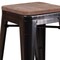 Flash Furniture Antique Metal Stool, 24", Black, Seat Material: Wood CH-31320-24-BQ-WD-GG - alternate 10
