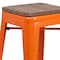 Flash Furniture Metal Counter Stool, 24", Orange, Weight Capacity: 500 lb. CH-31320-24-OR-WD-GG - alternate 7