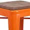 Flash Furniture Metal Counter Stool, 24", Orange, Weight Capacity: 500 lb. CH-31320-24-OR-WD-GG - alternate 8