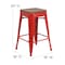 Flash Furniture Metal Counter Stool, 24", Red, Seat Material: Wood CH-31320-24-RED-WD-GG - alternate 3