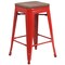 Flash Furniture Metal Counter Stool, 24", Red, Seat Material: Wood CH-31320-24-RED-WD-GG - alternate 4
