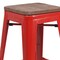 Flash Furniture Metal Counter Stool, 24", Red, Seat Material: Wood CH-31320-24-RED-WD-GG - alternate 8