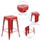 Flash Furniture Metal Counter Stool, 24", Red, Seat Material: Wood CH-31320-24-RED-WD-GG - alternate 2